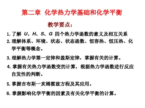 第二章 化学热力学与化学平衡