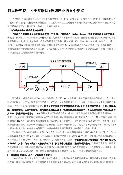 关于互联网+传统产业的9个观点