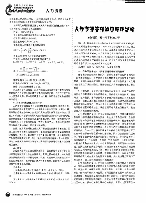 人力资源管理的国际化战略
