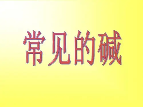 浙教版九年级上册科学《第4节 常见的碱》课件
