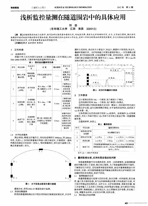 浅析监控量测在隧道围岩中的具体应用
