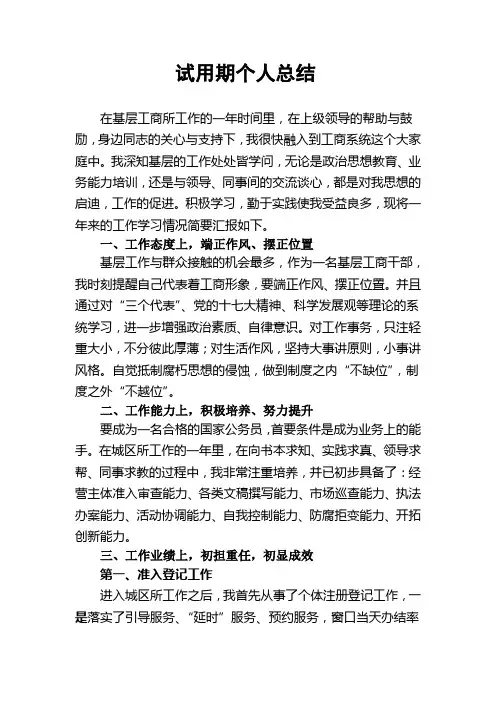 试用期公务员转正(个人总结)