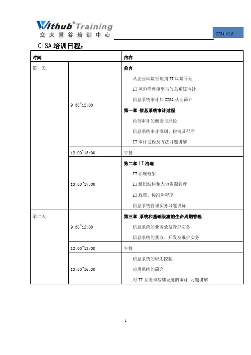 cisa培训课程