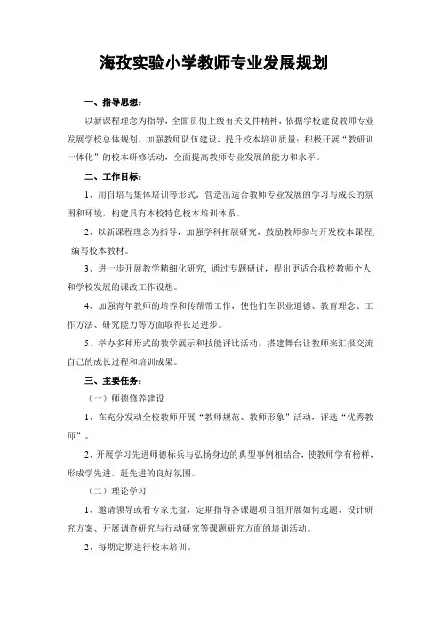 学校教师专业发展计划