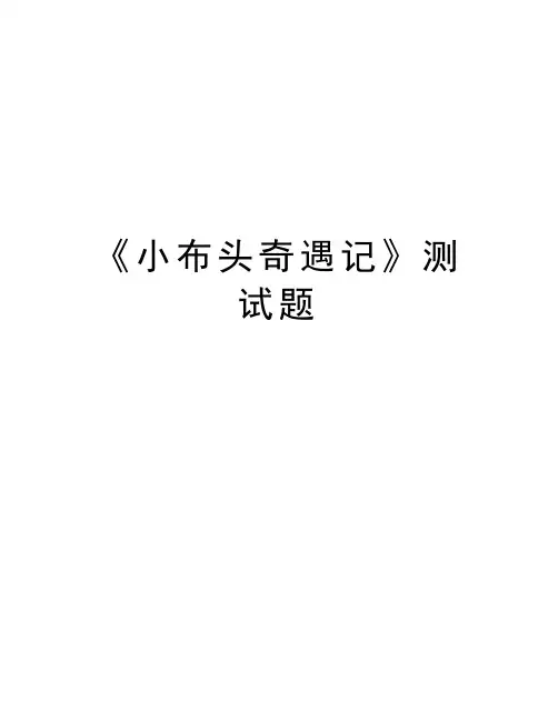 《小布头奇遇记》测试题知识讲解