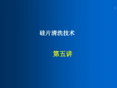 半导体第五讲硅片清洗(4课时)——芯片制造流程课件PPT