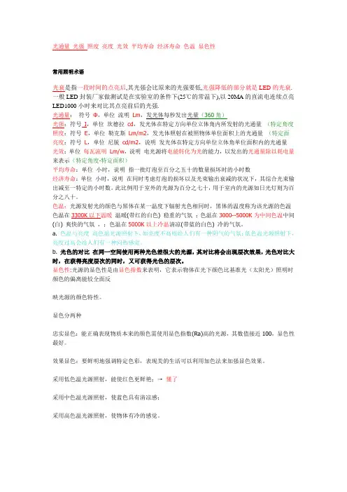 一万个照明术语