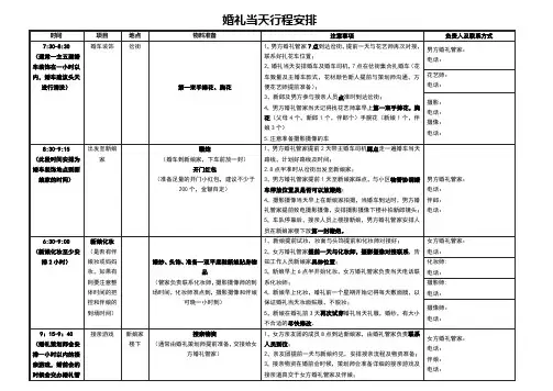 婚礼当天流程表-详细版