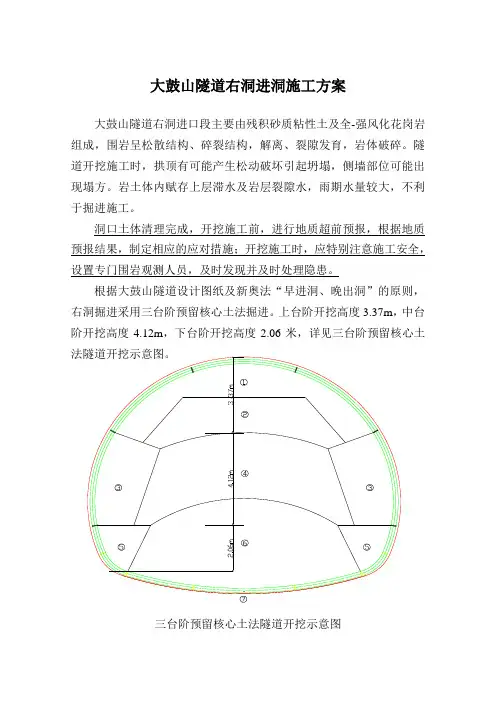 大鼓山隧道右洞进洞施工方案