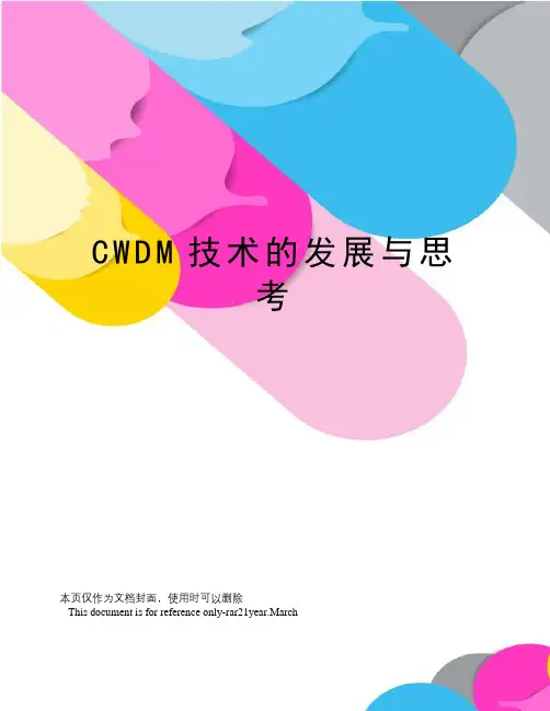 CWDM技术的发展与思考