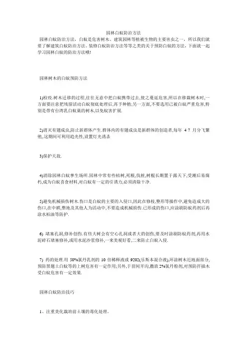 园林白蚁防治方法