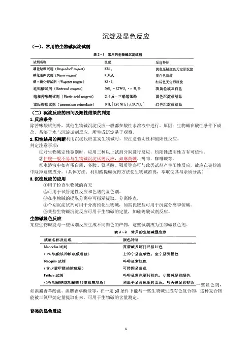 沉淀及显色反应