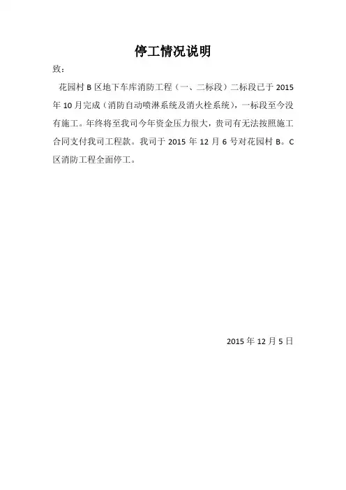 停工情况说明