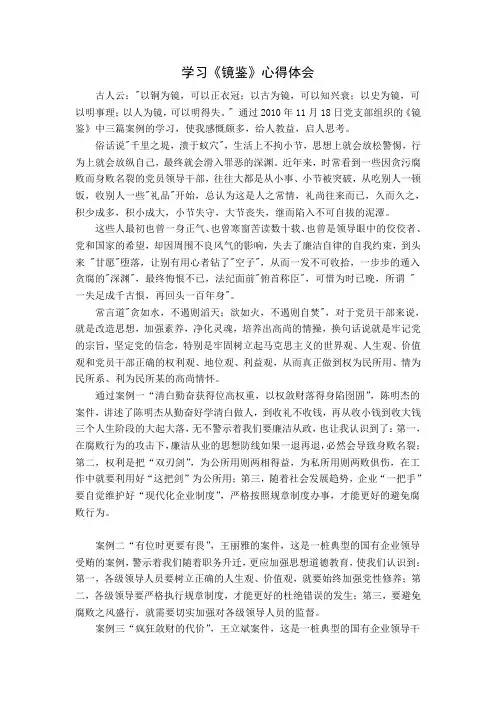 镜鉴心得体会