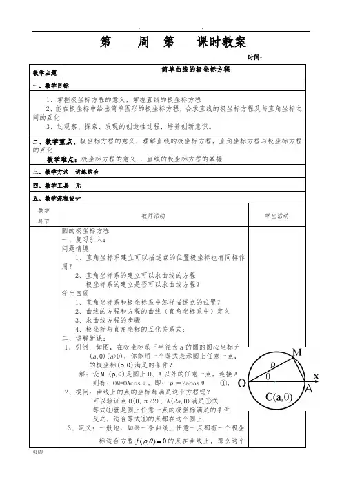 简单曲线的极坐标方程 2