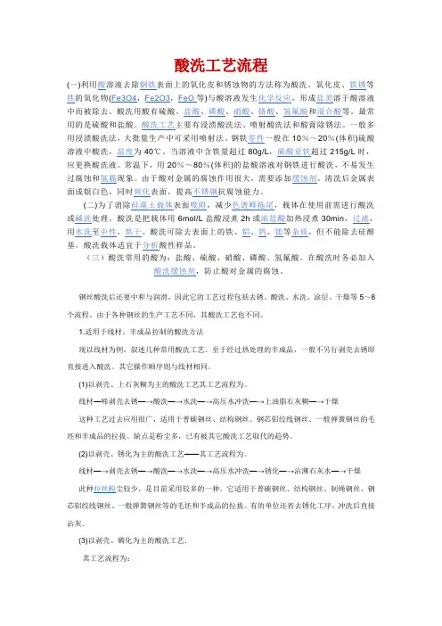 酸洗工艺流程