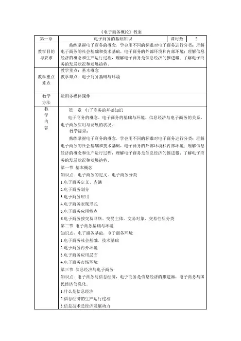 《电子商务概论》教案