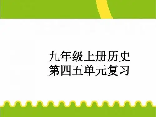 人教版九年级历史第四五单元复习