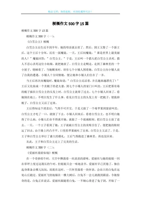 梗概作文500字15篇