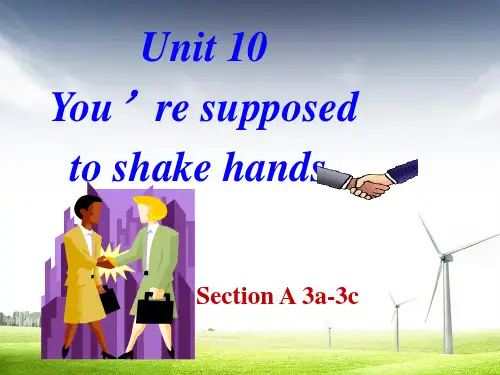 新人教版初三九年级英语Unit_10_You're_supposed_to_shake_hands._SectionA3a精品ppt课件