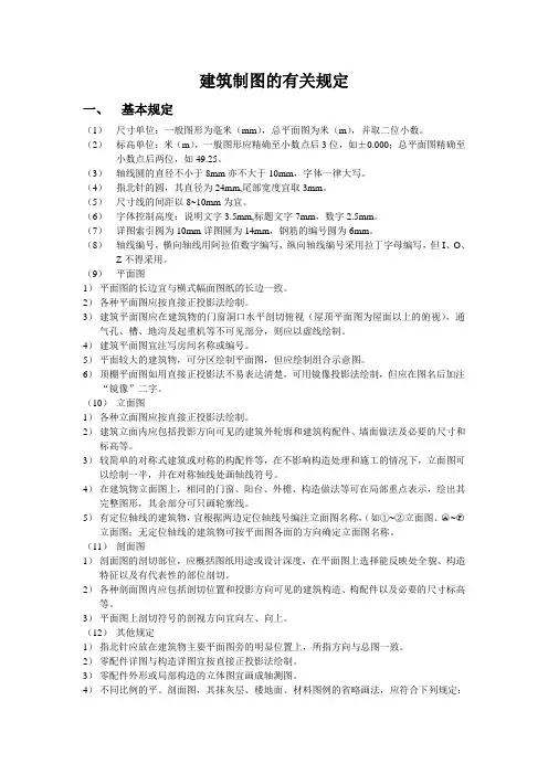 建筑制图规定