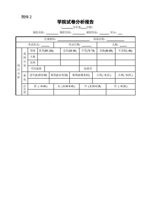 试卷分析模板