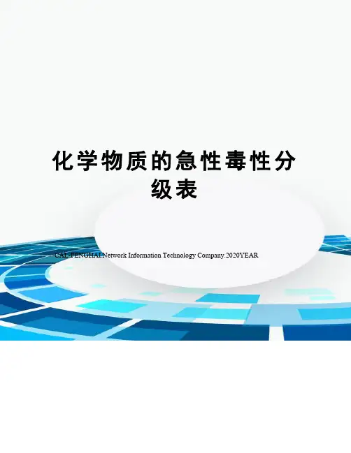 化学物质的急性毒性分级表