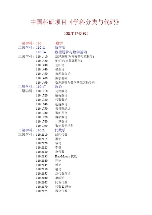 考研学科分类