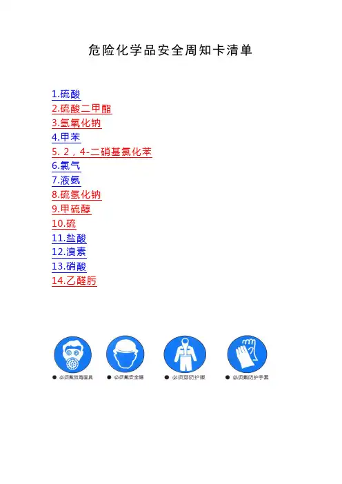 危险化学品安全周知卡