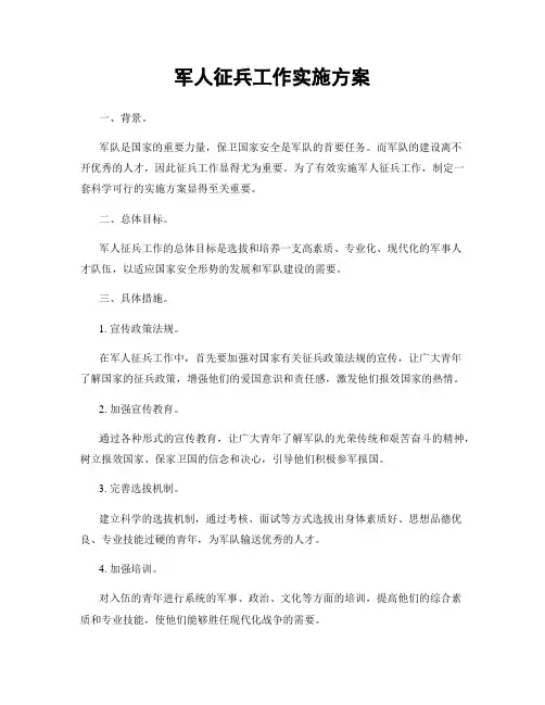 军人征兵工作实施方案