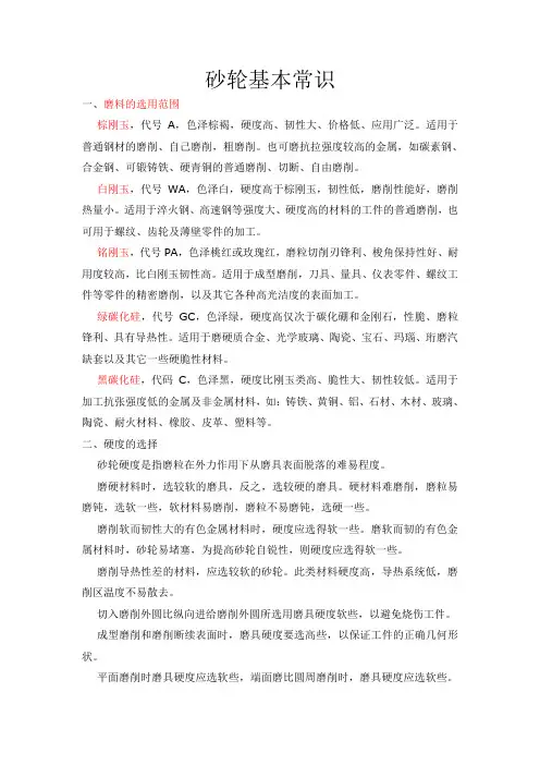砂轮基本常识