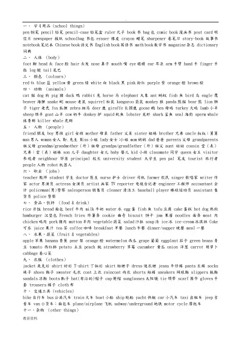 英语单词大全(最新完整版) 2