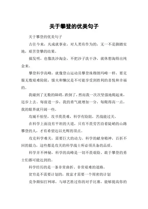 关于攀登的优美句子