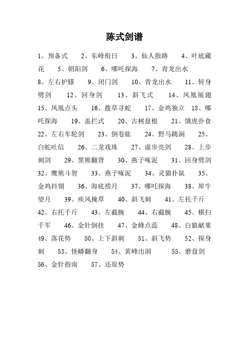 陈式剑谱