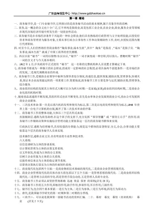 自考商务秘书复习资料