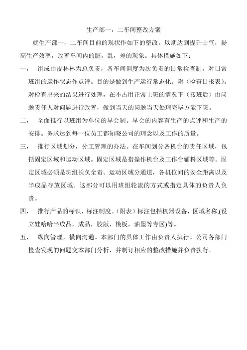 车间整改方案