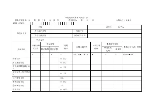 《印花税纳税申报(报告)表》