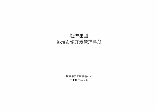 联纵智达-钱江啤酒—NO141钱啤集团《终端市场开发管理手册》