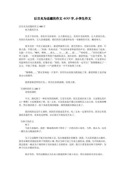 以目光为话题的作文400字_小学生作文