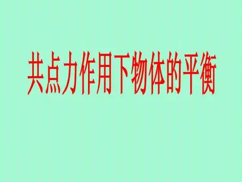 共点力作用下物体的平衡(刘玉兵)