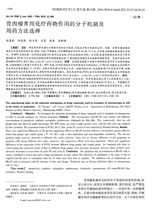 骨肉瘤常用化疗药物作用的分子机制及用药方法选择
