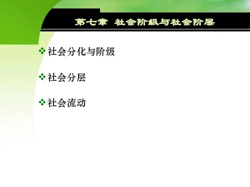 第七章 社会阶级与社会阶层