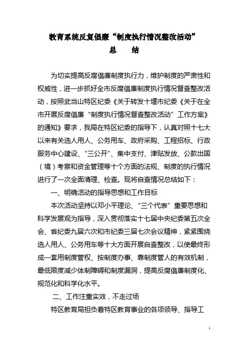 制度执行情况总结
