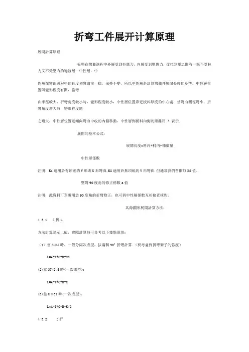 折弯工件展开计算原理