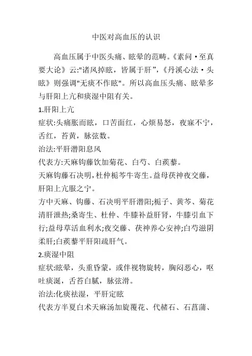 中医对高血压的认识