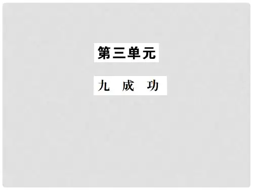 九年级语文上册 第三单元 九 成功习题课件 苏教版