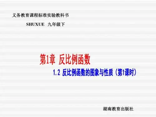 湘教版九年级数学下册：1.2反比例函数的图象与性质(1)课件