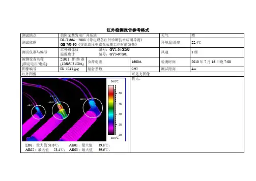红外检测报告参考格式