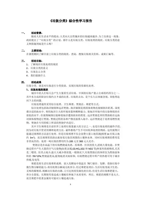 垃圾分类报告