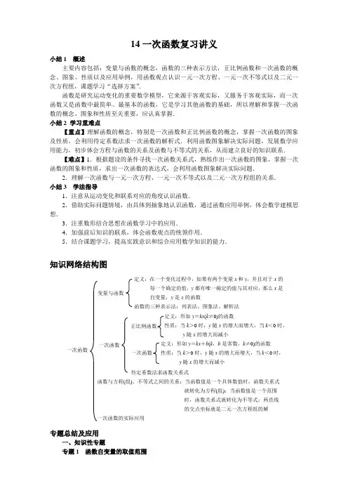 一次函数中考复习